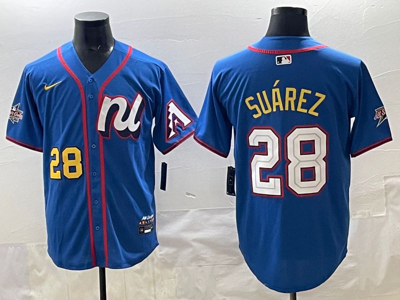 Men 2025 Arizona Diamondback #28 Suarez Blue All star Nike MLB Jersey style 01->arizona diamondback->MLB Jersey